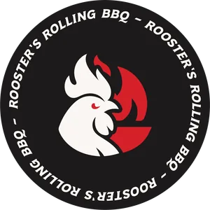 Roosters Rolling BBQ logo — pitmaster partner cooking with Moon Rock BBQ Rub