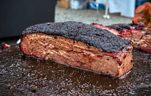 Lone Mountain Barbecue brisket with deep Moon Rock bark and smoke ring